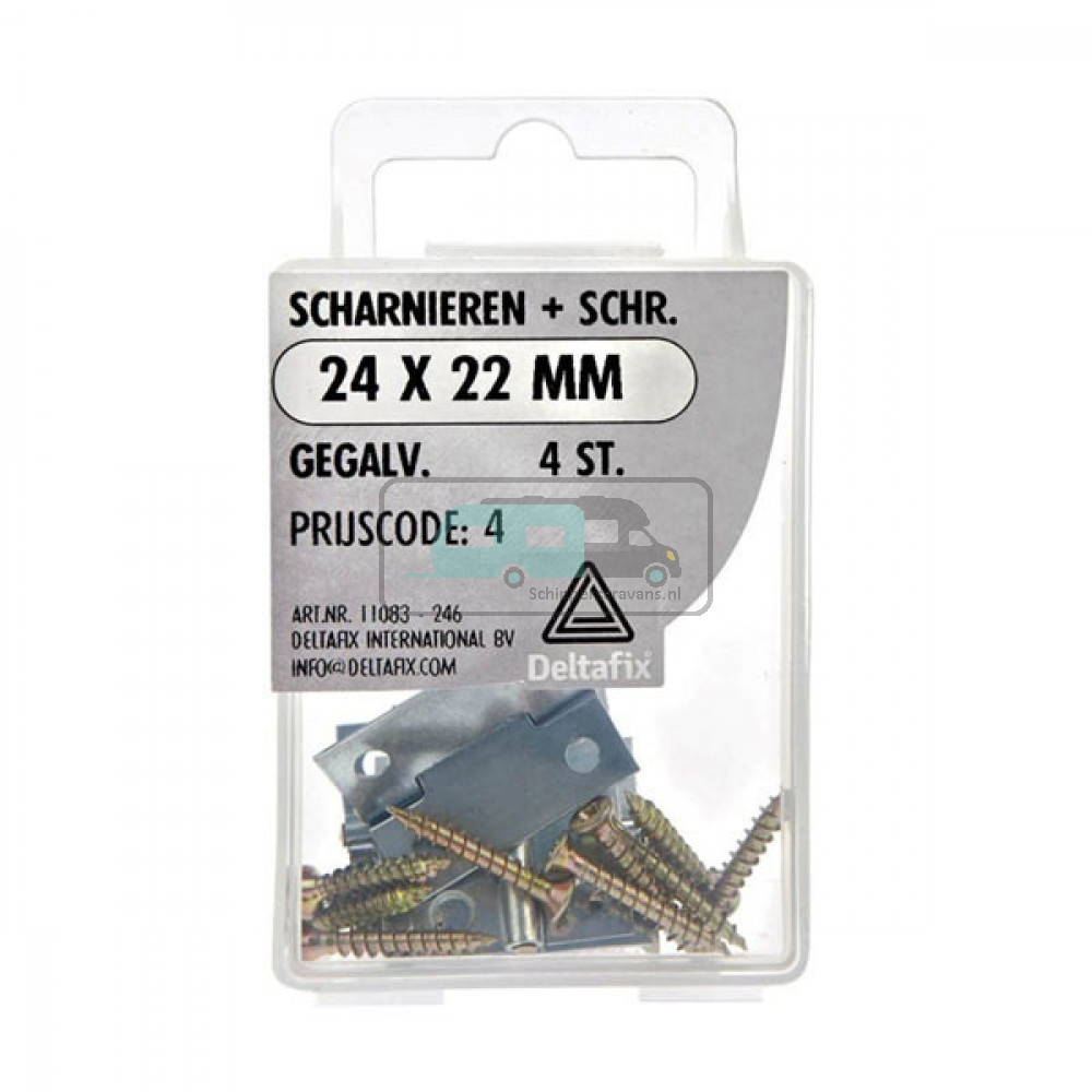 Deltafix Scharnier 24x22mm Gegalvaniseerd Set 4st