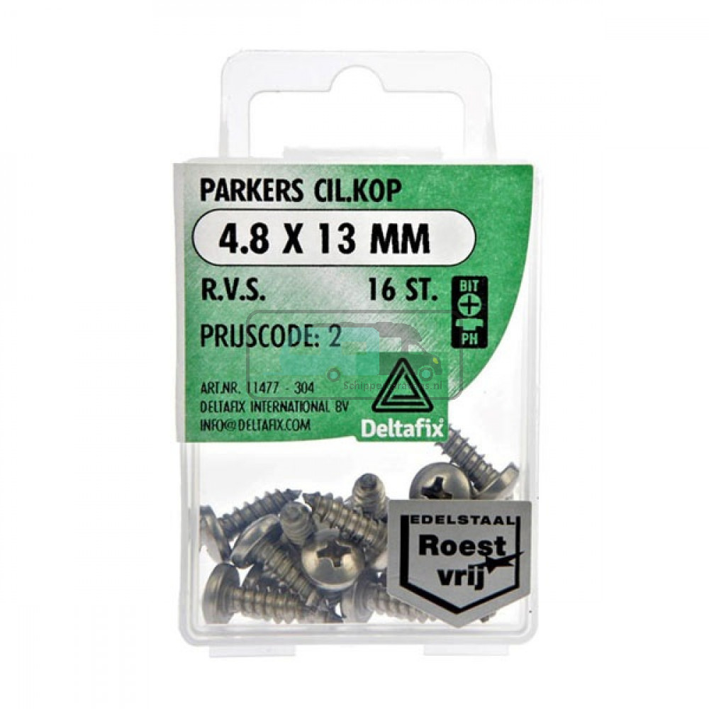 Deltafix Parker CK RVS 4.8x13mm Set 16st