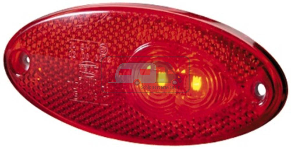 Hella Markering LED met Reflector Ovaal Opbouw Rood