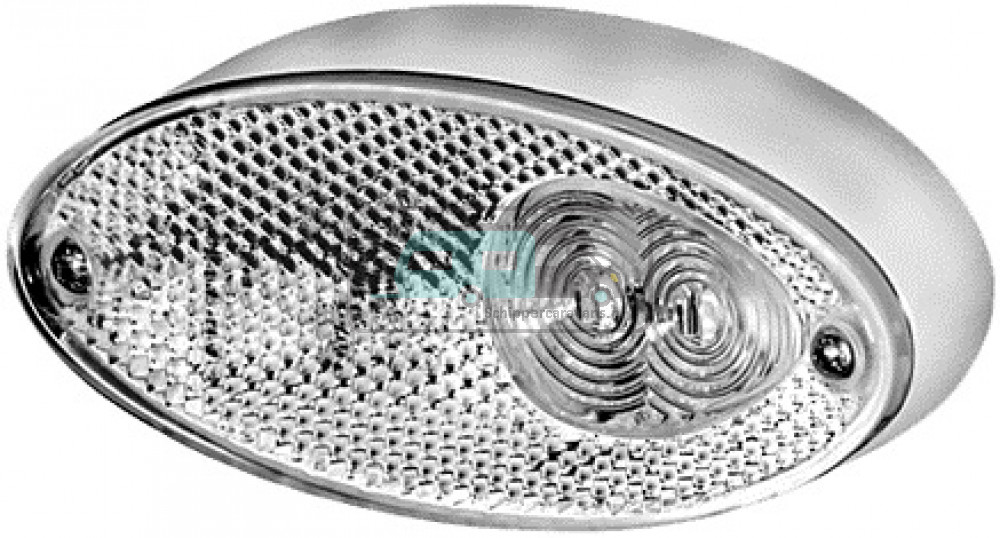 Hella Breedtelicht LED Ovaal Opbouw Wit Onderplaat Zilver