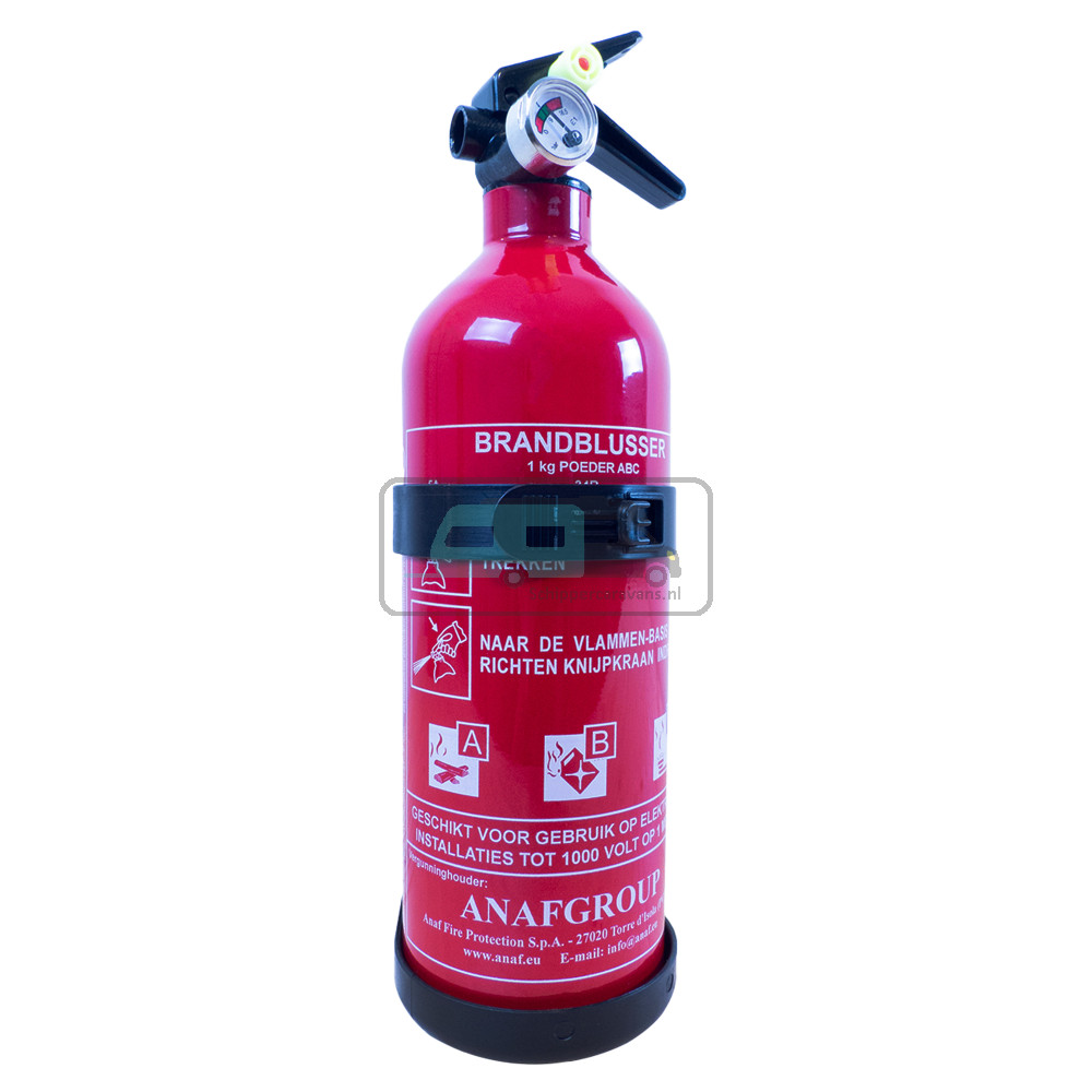 Brandblusser 1 kg met manometer met Belgie keur