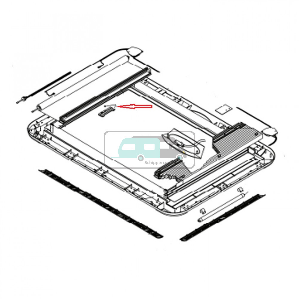 Dometic Heki 3 vergrendeling m veer hor/ verduist.