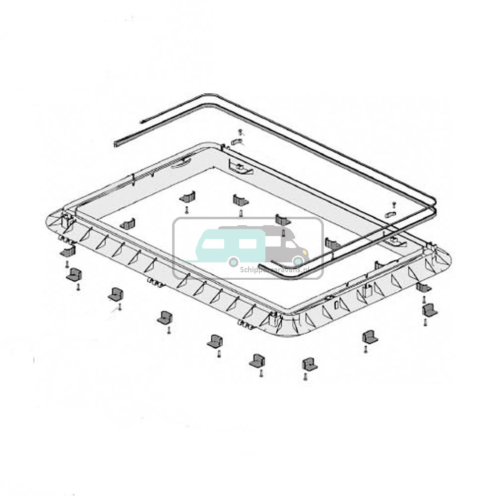 Dometic Heki 2 Buitenkader compleet 46-53 mm
