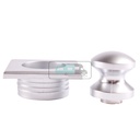 Mini Knop+Ring Vierkant Pushlock Nikkel Mat 2st.