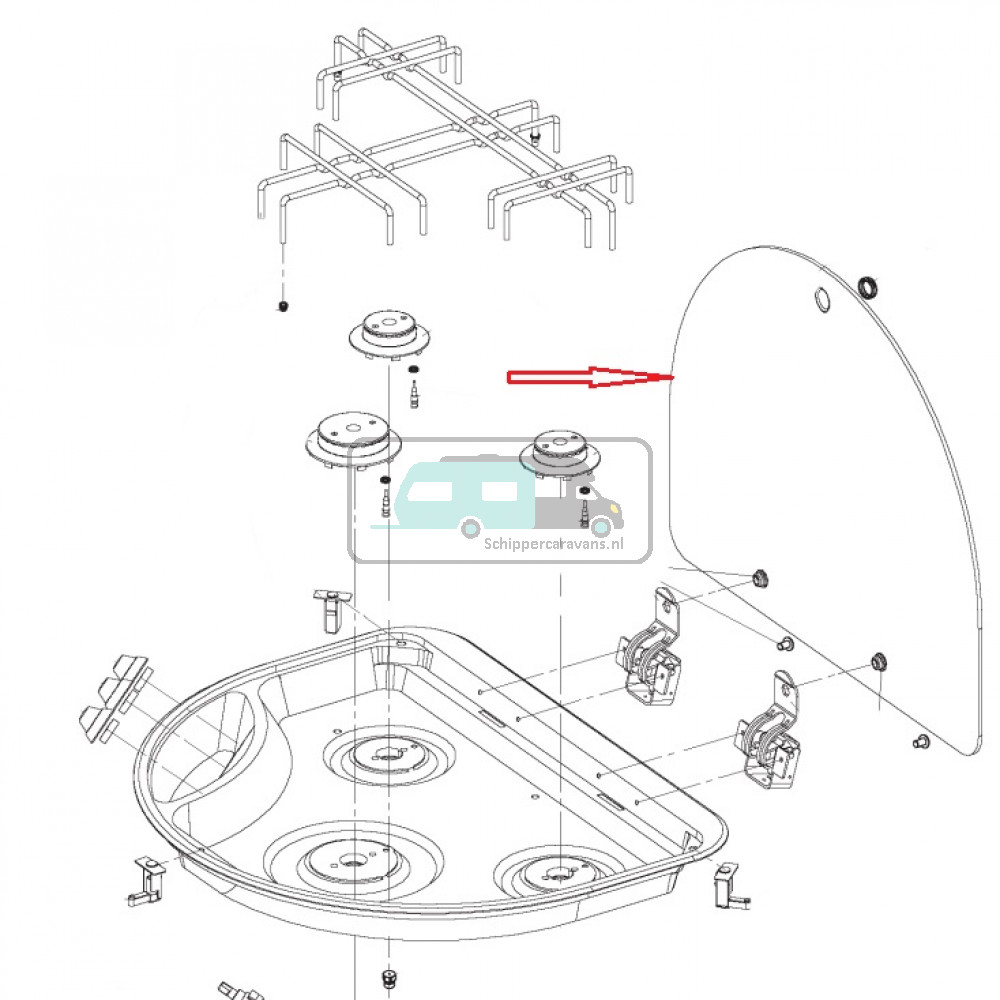 Dometic CU400 Kit Glas Grill