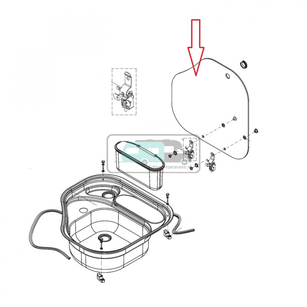 Dometic CE04-CSK Glasdeksel Links
