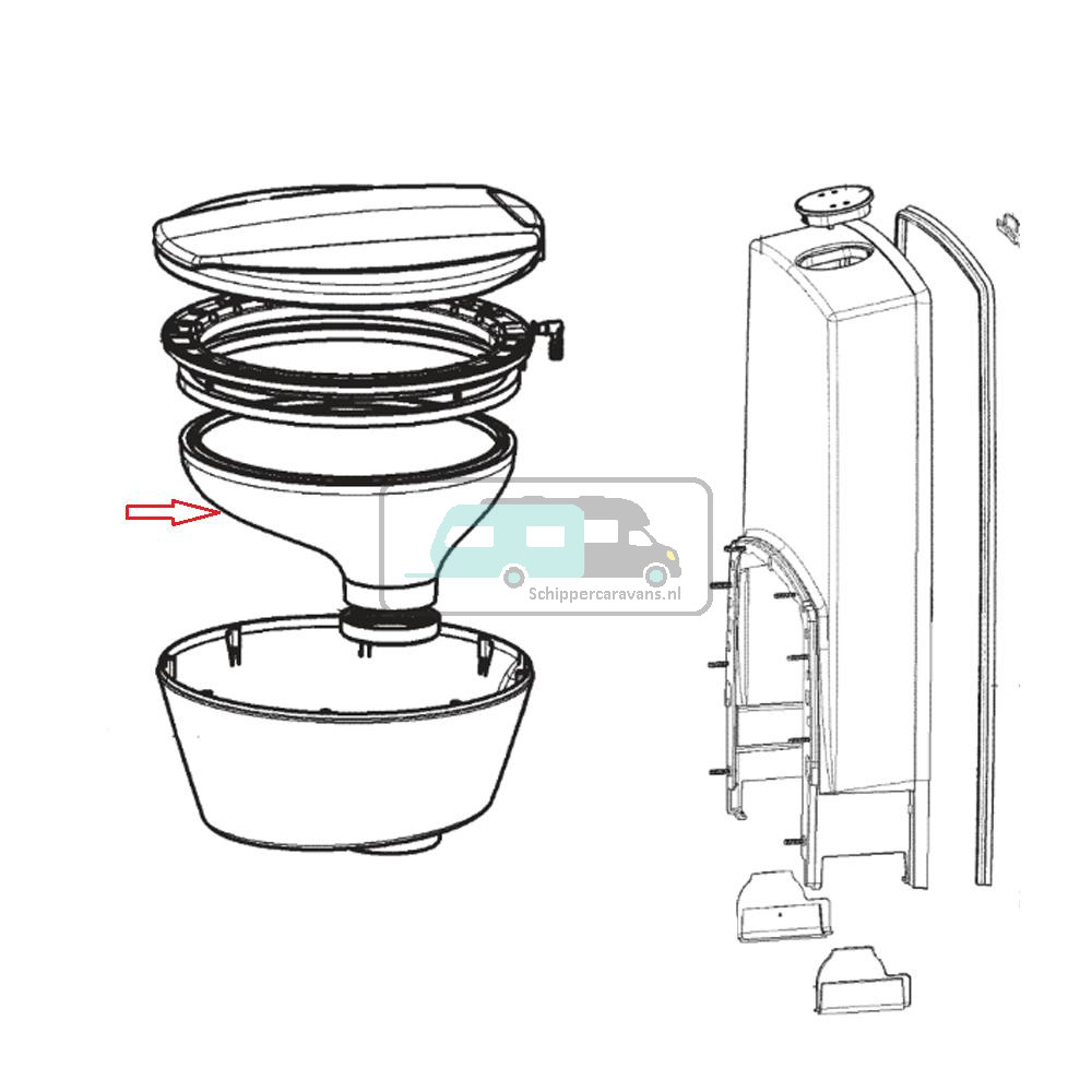 Dometic CT4110 Toiletpot  Compleet