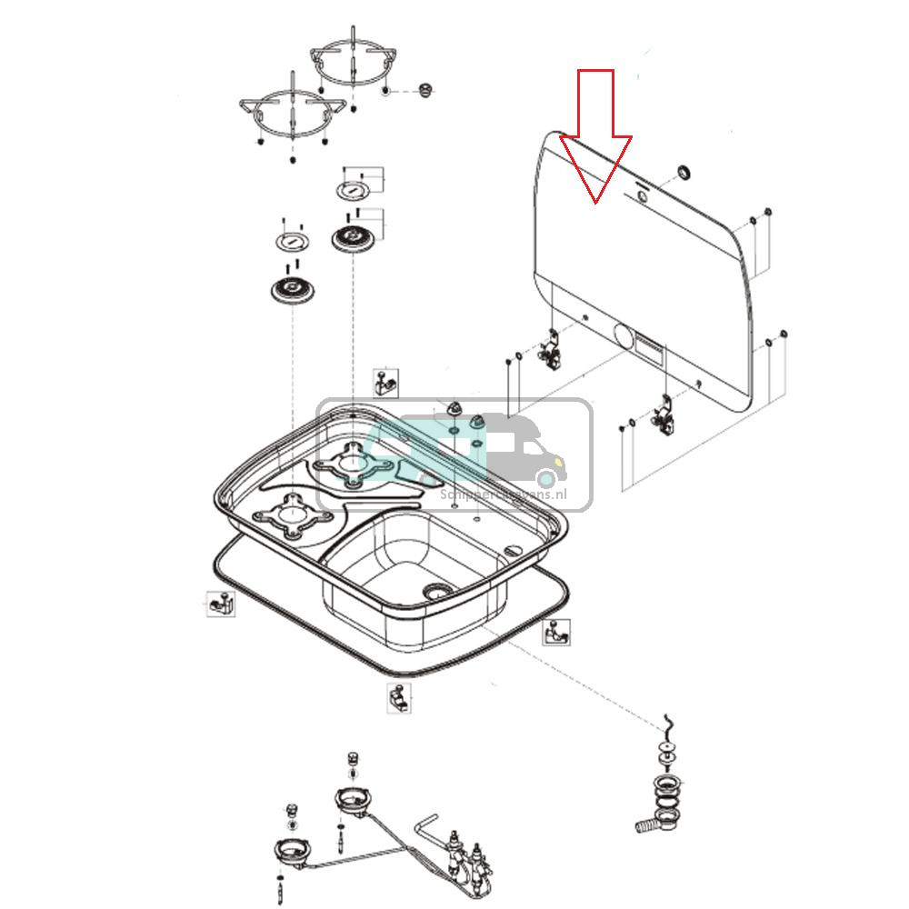 Dometic Comfoor met Spoelbak Glasplaat
