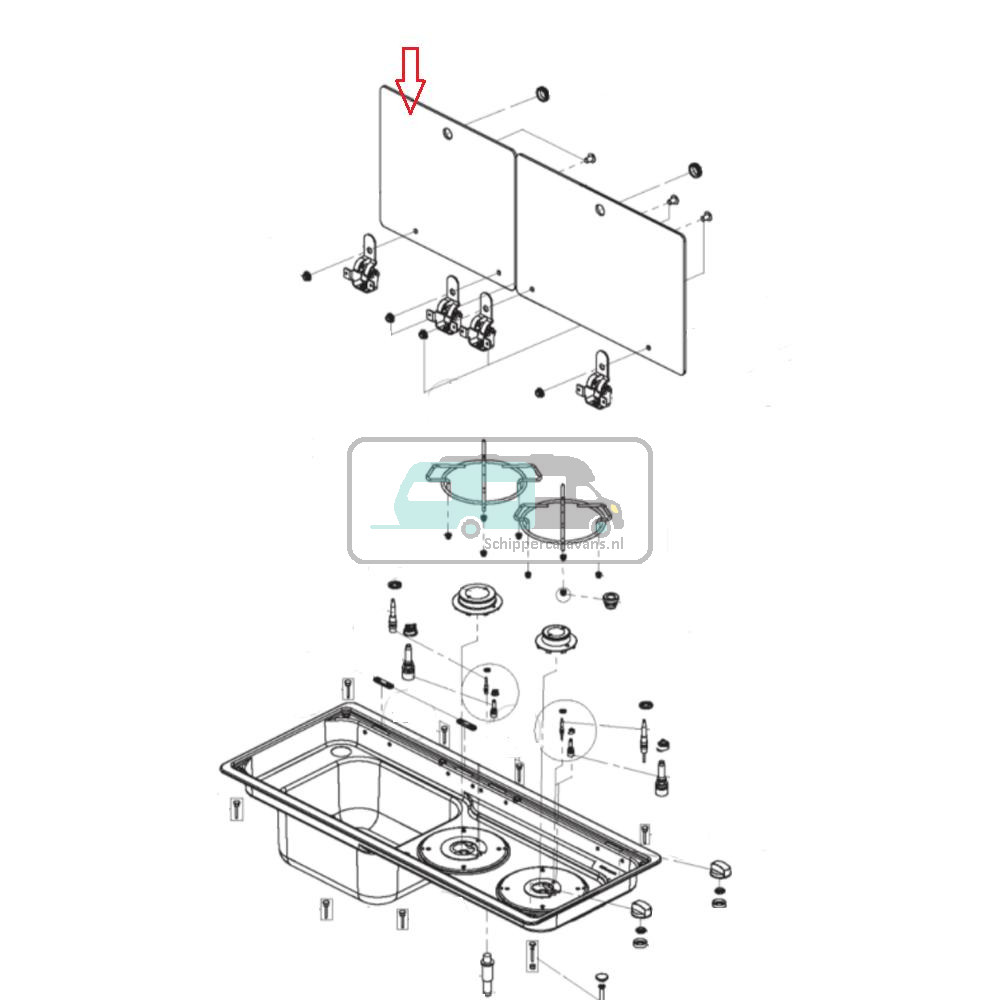 Dometic Glasdeksel Links MO9722L