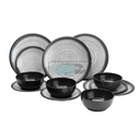 Melamine servies Graniet 12-delig