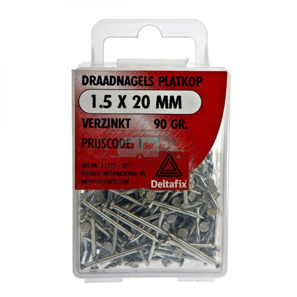 Deltafix Draadnagels Platkop 1.5x20mm Verzinkt
