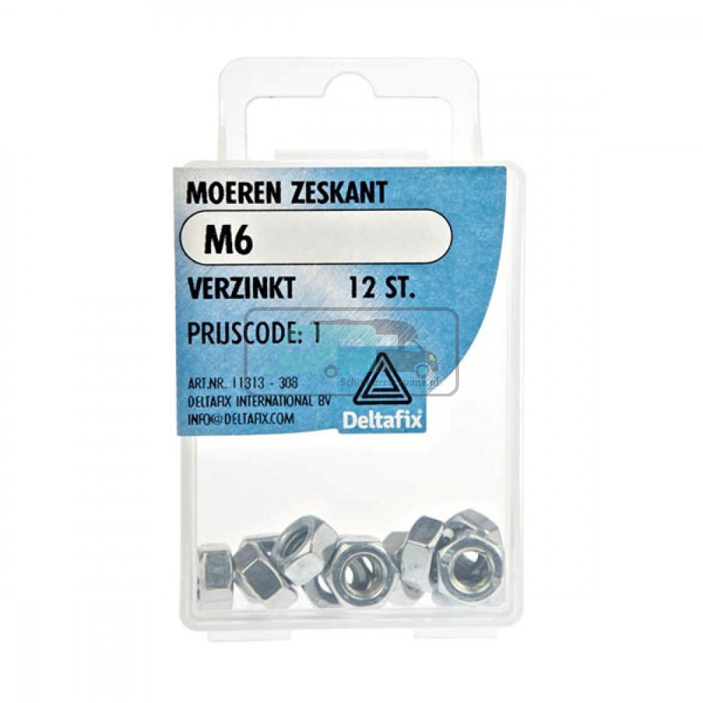 Deltafix Moer Zeskant Verzinkt M6 Set 12st