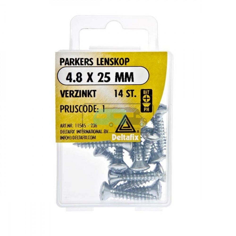 Deltafix Parkers Lenskop Verzinkt 4.8x25mm 14st