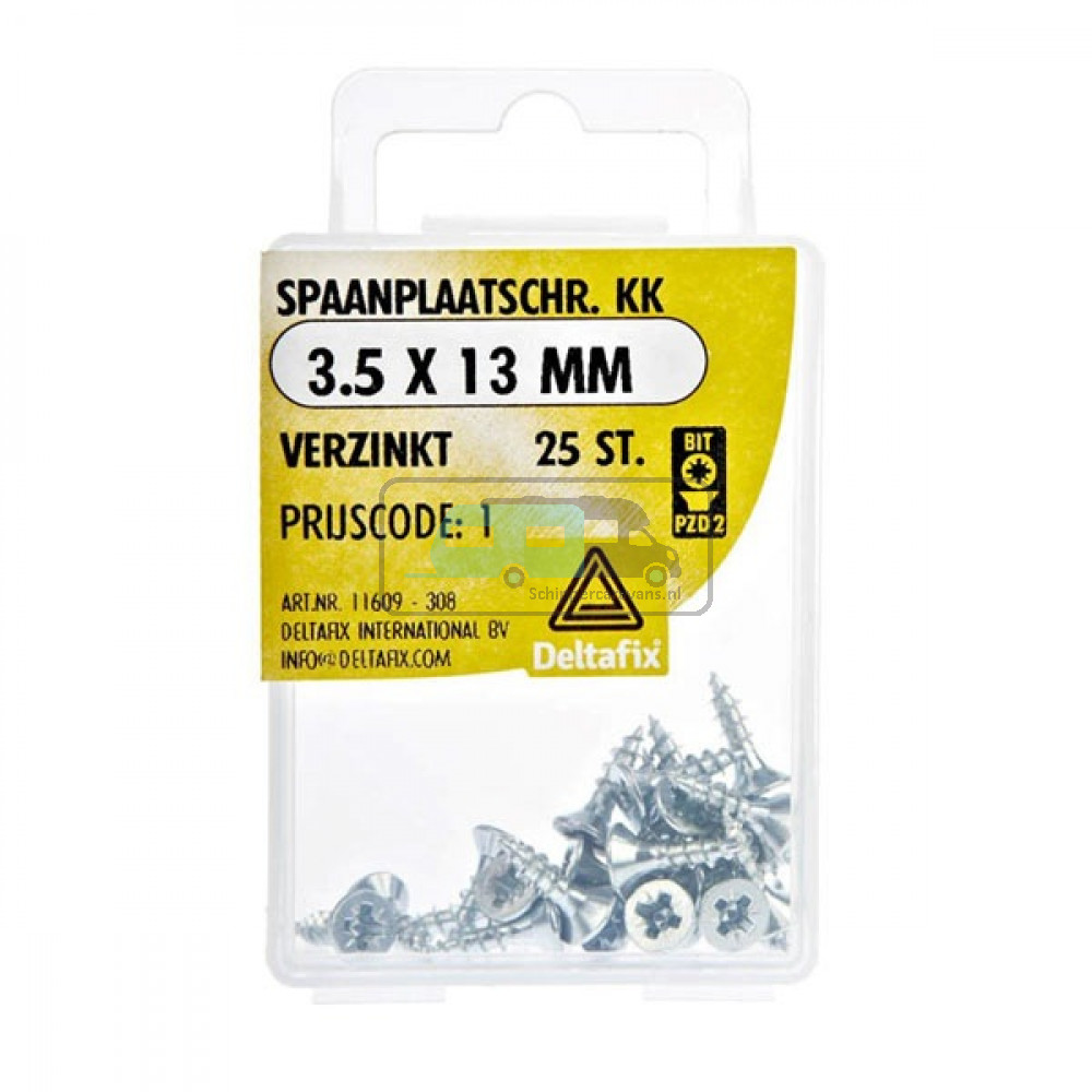 Deltafix Spaanplaatschroef KK 3.5x13mm Set 25st