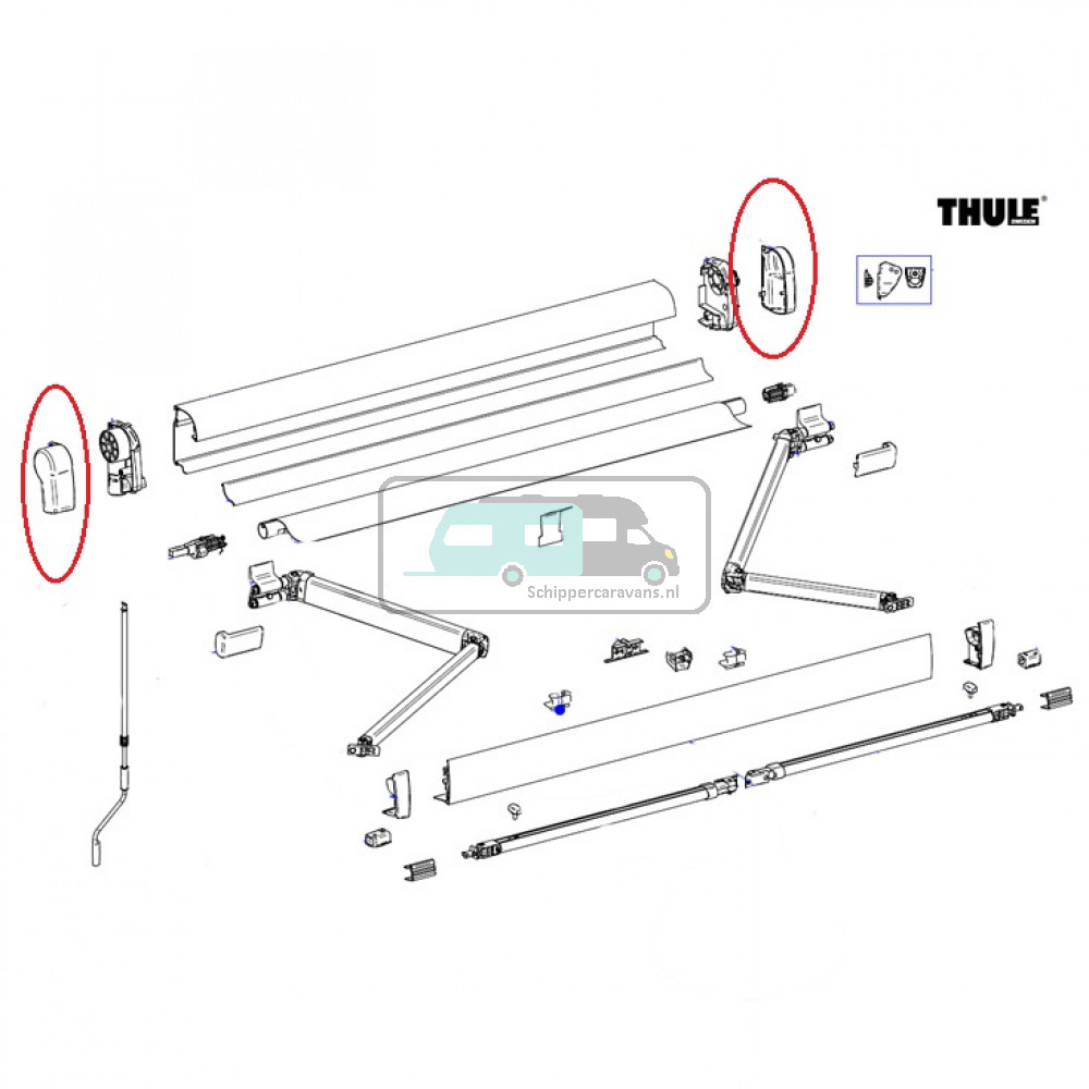 Thule Eindkap Vaste Bak 4900 Geanodiseerd