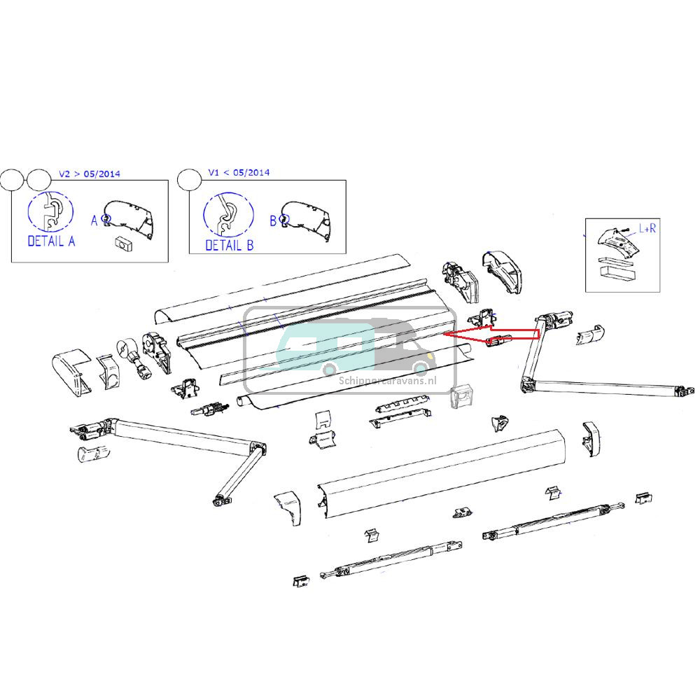 Thule 6200 Support Roller Tube 4,00m