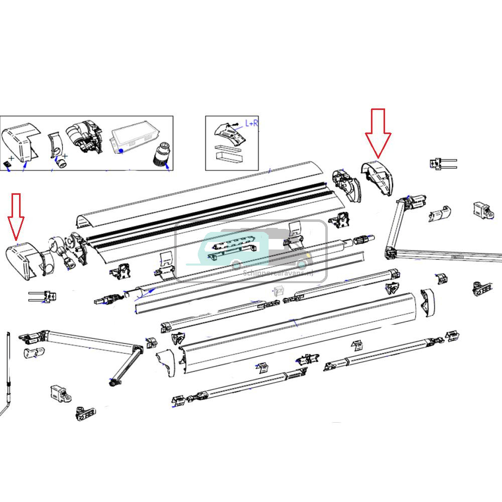 Thule 6300 Vaste bak Eindkappenset wit