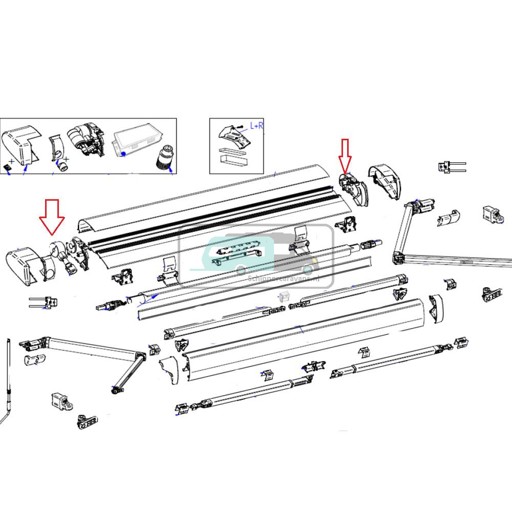 Thule 6300 Vaste Bak Binnen Eindkapset wit