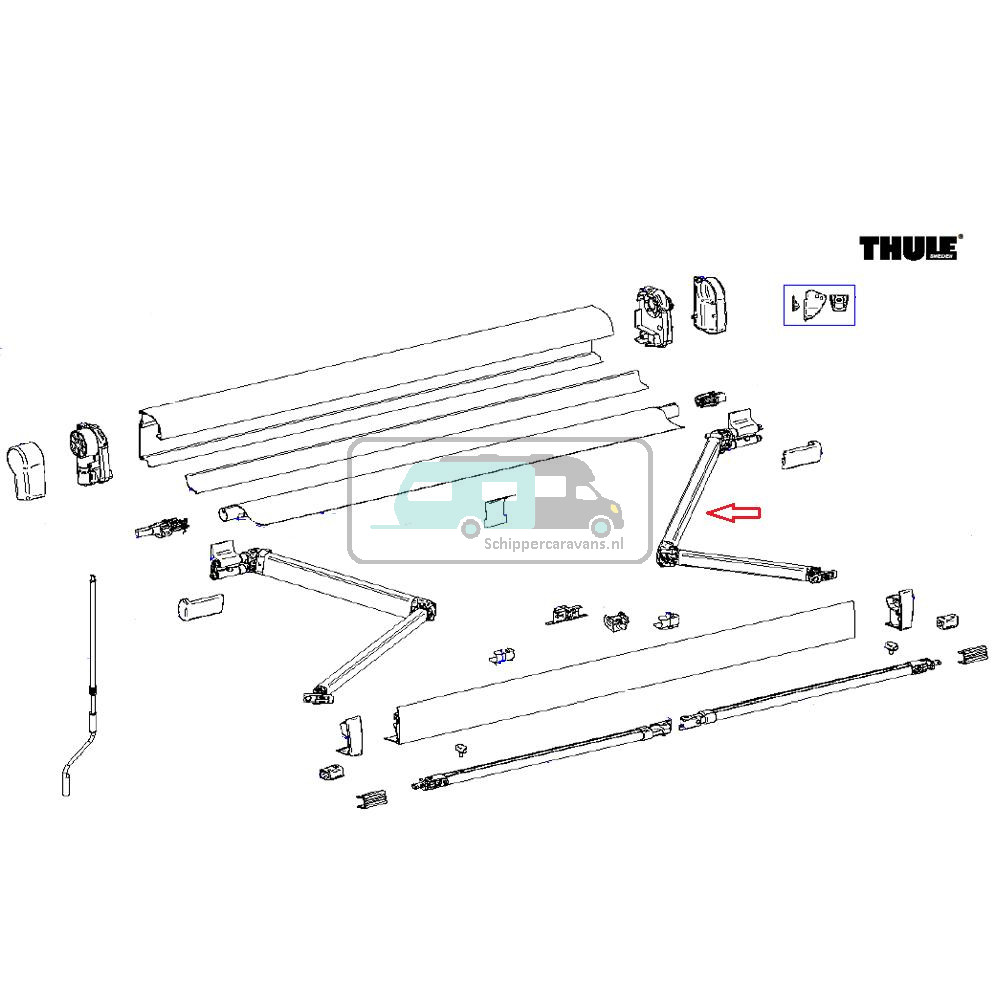 Thule 4900 Scharnierarm rechts 260