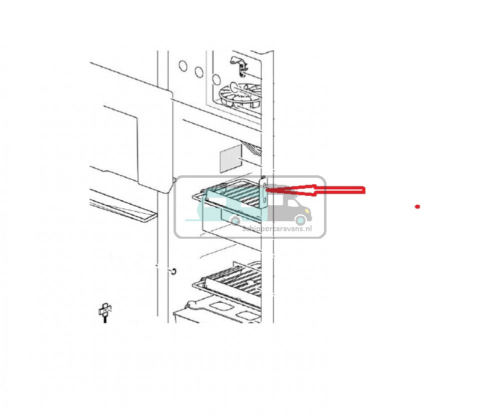 SR shelf food retainer