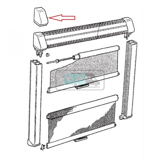 [OCS_1802482] Dometic Combirollo 2000 Afdekkappen grijs