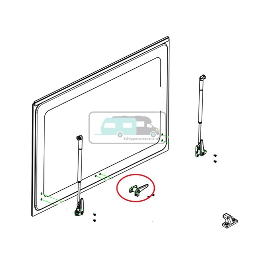 [OCS_1802598] Dometic D-Lux Venster Vergrendeling Rechts
