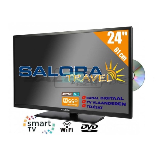 [OCS_2055154] Carpoint Salora 24 Inch Travel LED TV 12/230V Smart Wifi DVD