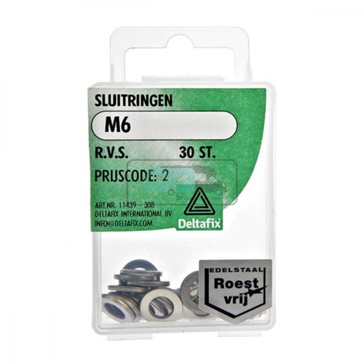 [OCS_2501463] Deltafix Sluitring RVS M6 Set 30st