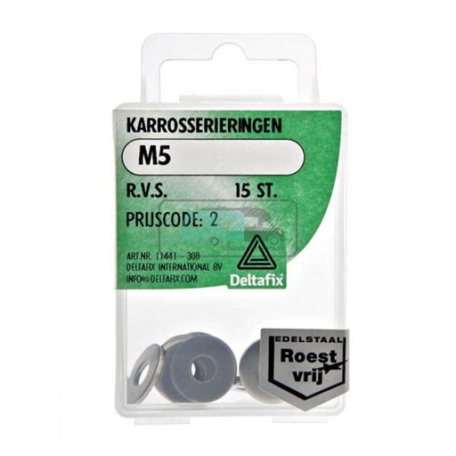 [OCS_2501466] Deltafix Carrosserieringen RVS M5 15st