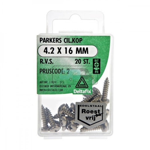 [OCS_2501511] Deltafix Parker CK RVS 4.2x16mm Set 20st