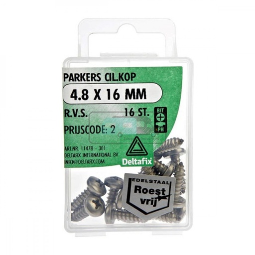 [OCS_2501517] Deltafix Parker CK RVS 4.8x16mm Set 16st