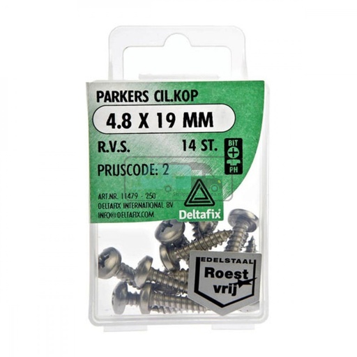 [OCS_2501520] Deltafix Parker CK RVS 4.8x19mm Set 14st