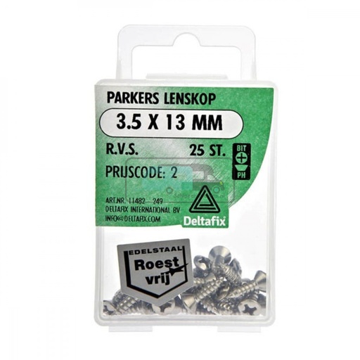 [OCS_2501523] Deltafix Parkers Lenskop RVS 3.5x13mm 25st
