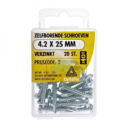[OCS_2501622] Deltafix Zelfborende Schroef Verzinkt 4.2x25mm Set 20st