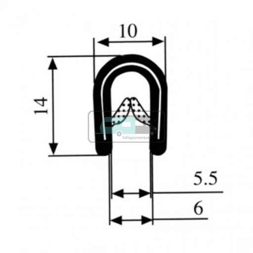[OCS_0122031] Klemprofiel Zelfklemmend U-Profiel 2-5mm 50mtr