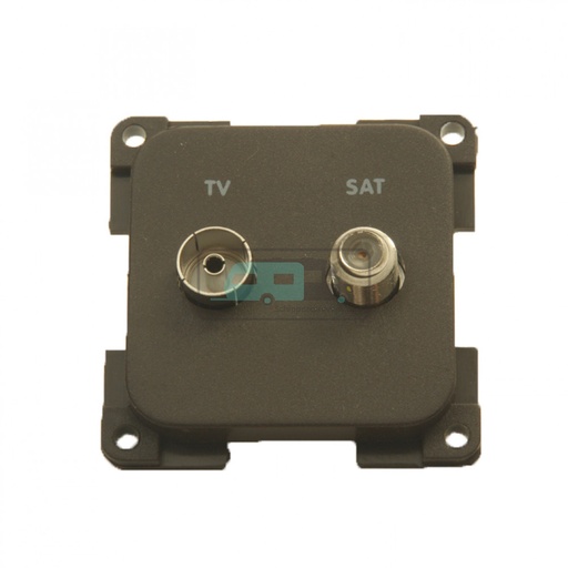 [OCS_0124058B] Presto Contactdoos TV + SAT Inbouw S-10.000 Bruin