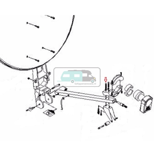 [OCS_0128030] Schroef plastic steun voor LNB nr. 4756