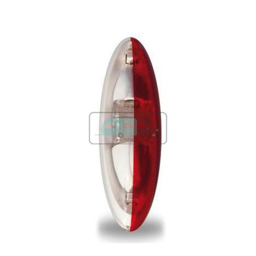 [OCS_0210006B] Jokon Markering SPL2010 Ovaal Opbouw Rood/Wit Wit Frame 12/24V