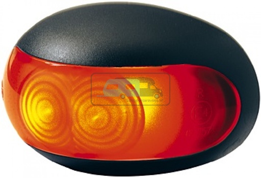 [OCS_0210090] Hella Markering LED Ovaal Opbouw Wit met Rood Binnenglas