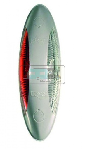 [OCS_0210123] Jokon Markering LED SPL2011 Ovaal Opbouw Rood/Wit Grijs Frame