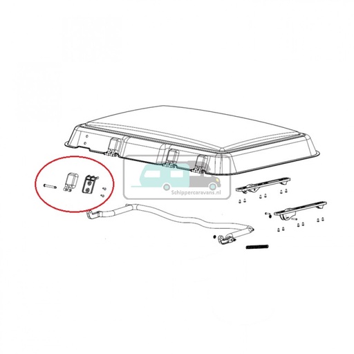 [OCS_0402159] Dometic Midi Heki scharnier montagedelen