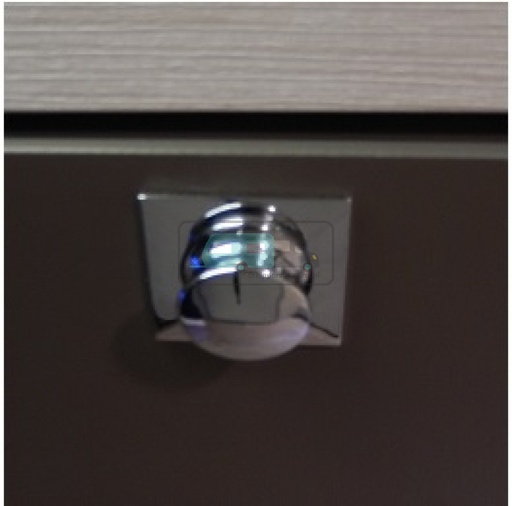 [OCS_0803022B] Mini Knop+Ring Vierkant Pushlock Glanzend Chroom