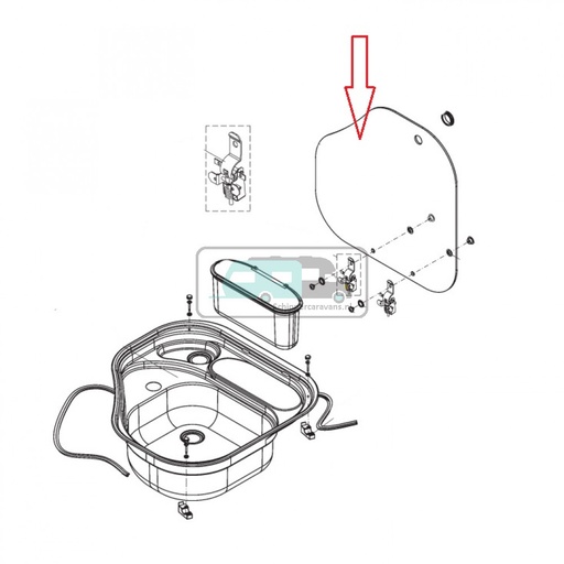 [OCS_1133395] Dometic CE04-CSK Glasdeksel Links