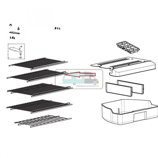 [OCS_1133425] Dometic rooster boven verzinkt 459x220