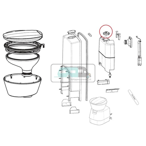 [OCS_1133639] Dometic CTW4110 Toilet Dop Tank Compleet