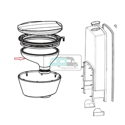 [OCS_1133673] Dometic CT4110 Toiletpot  Compleet