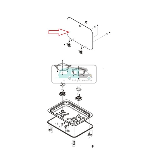 [OCS_1141116] Dometic Komfoor Glasplaat