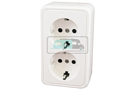[OCS_1144007B] Contactdoos Dubbel 230V Opbouw Wit