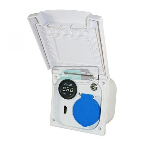[OCS_1148063] Inbouwstekkerdoos 230V/HDMI/Voltage Indicator/Sat Wit