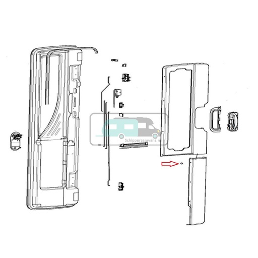 [OCS_1801408] Dometic CaraD-RF deur Bevestingsclip